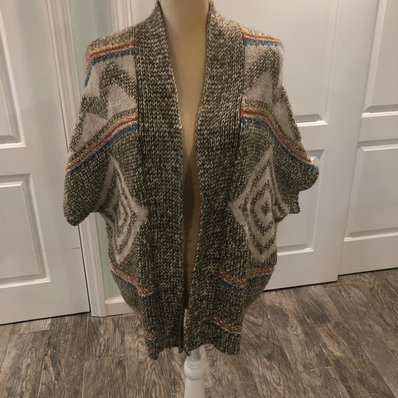 Multi-color Printed Oversized Cardigan - Picture 1 of 3